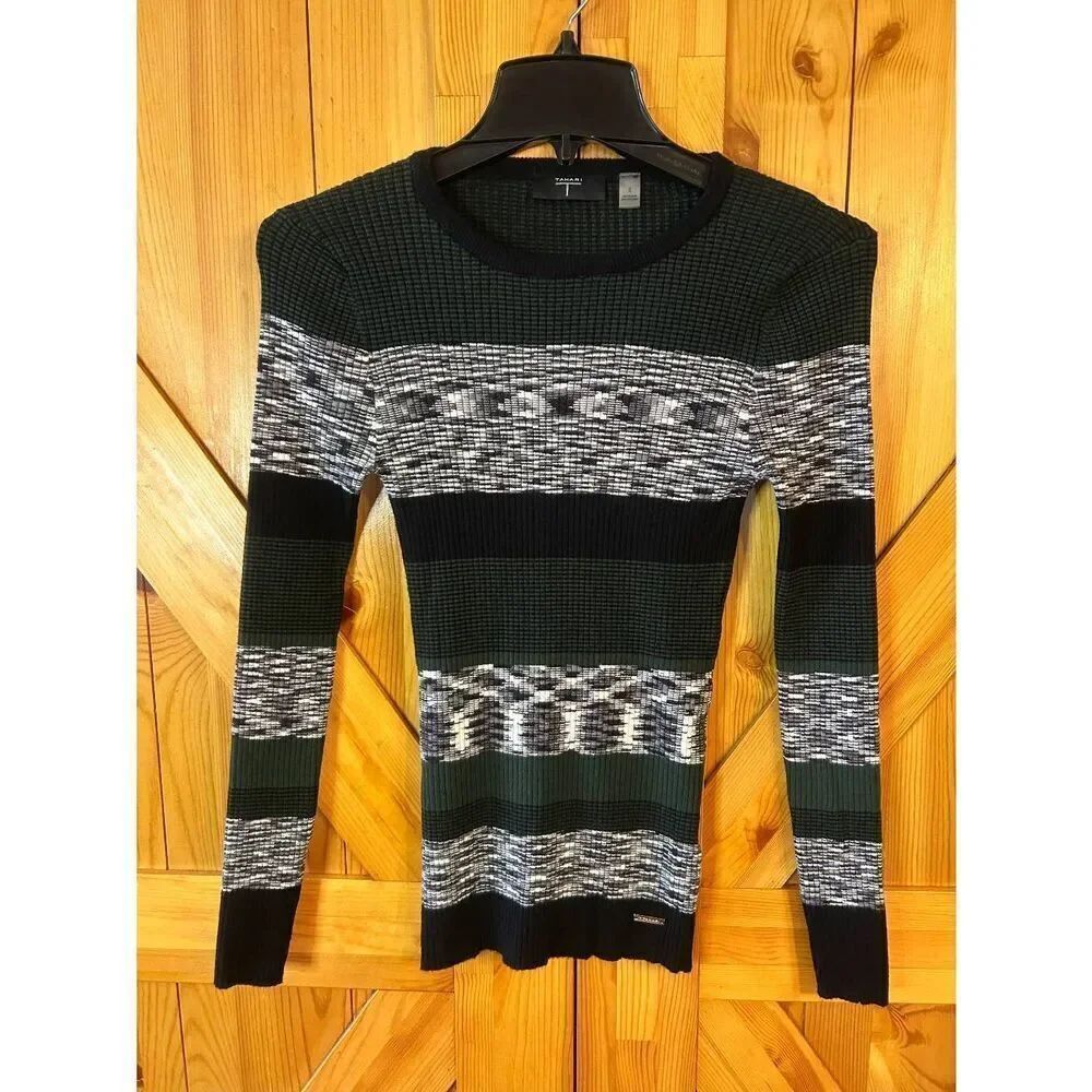 TAHARI Womens Pullover Llightweight Long Sleeve Sweater Size Small (5320)